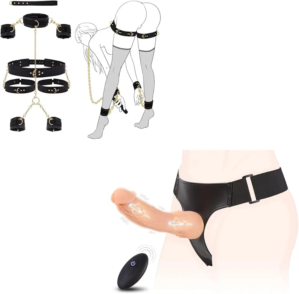 Vibrating Dildo & Strap-On Set M72506