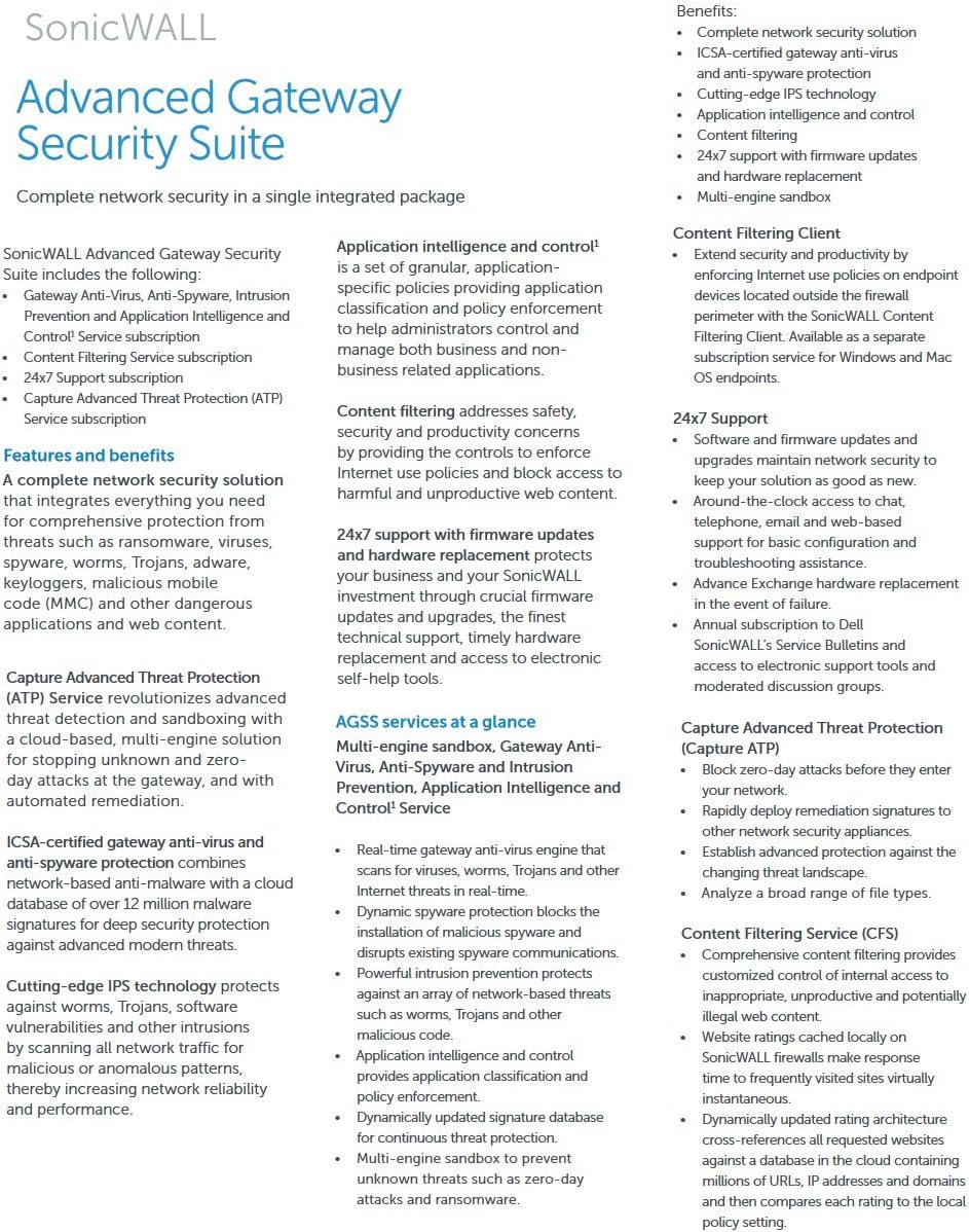 1 Year Capture Advanced Threat Protection for NSA 2600 Series W1724