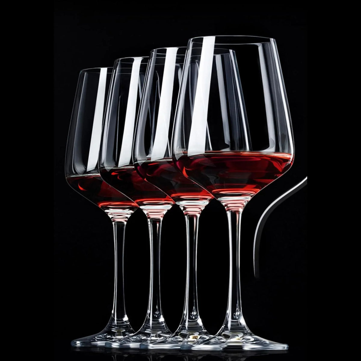 Set of 4 12 Ounce Crystal Wine Glasses L668