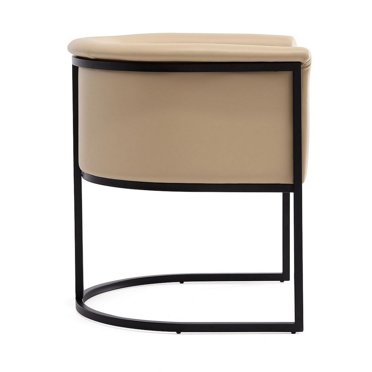 Tan and Black Faux Leather Dining Chair S5924
