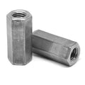 1 1/8 inch-7 x W1 1/2 inch x L3 inch Coarse Thread Hex Rod Coupling Nut Low Carbon Steel Plain Finish Pk 25 D2199