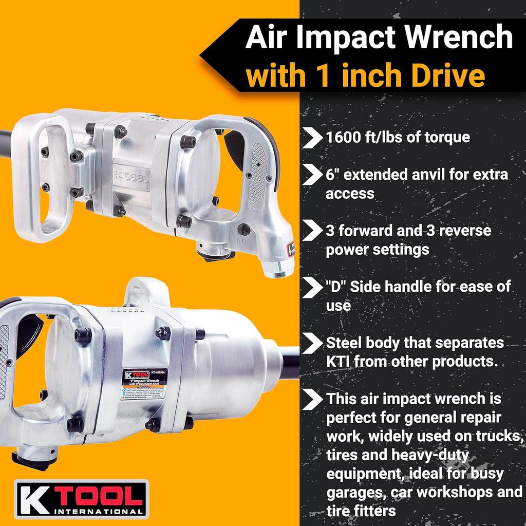 1 inch Drive Air Impact Wrench with 6 inch Anvil Extension P569