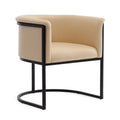 Tan and Black Faux Leather Dining Chair S5924
